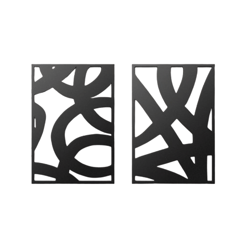 IRON WALL ART (BLACK) SET OF 2